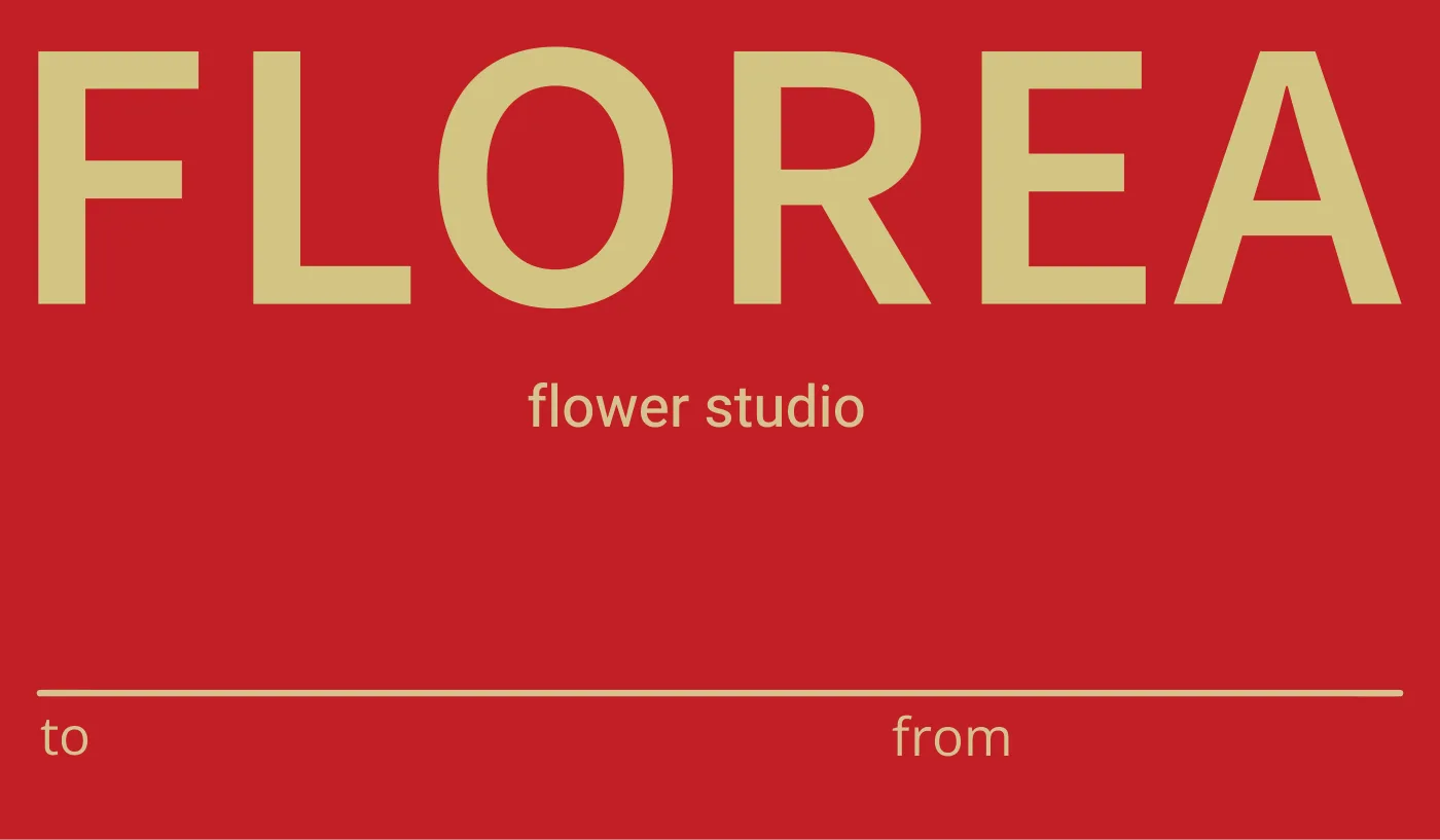 Florea — подарочный сертификат, лицевая сторона